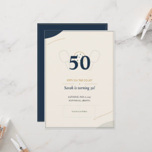 50. Pickleball-Geburtstag Save the Date Navy Gol