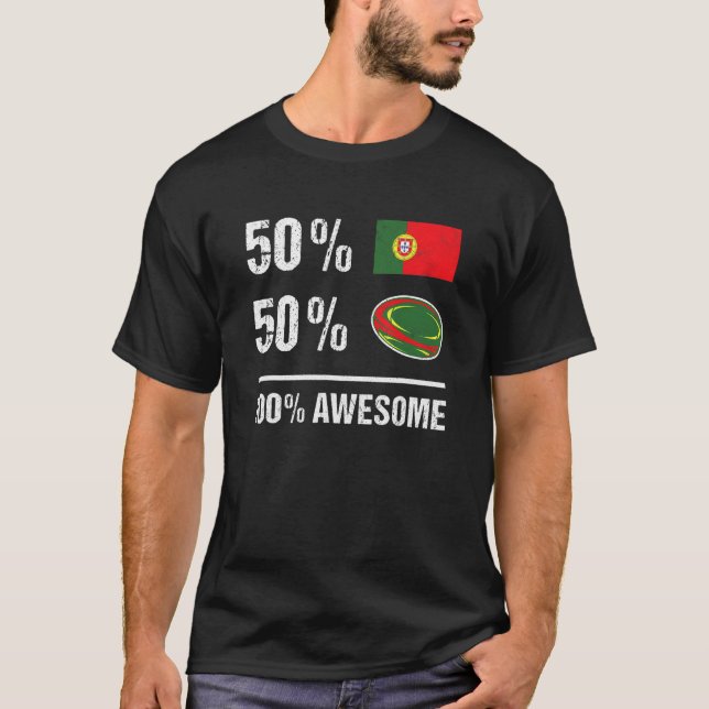 50 Portugal 50 Rugby 100 Awesome Portugal Rugby T-Shirt (Vorderseite)