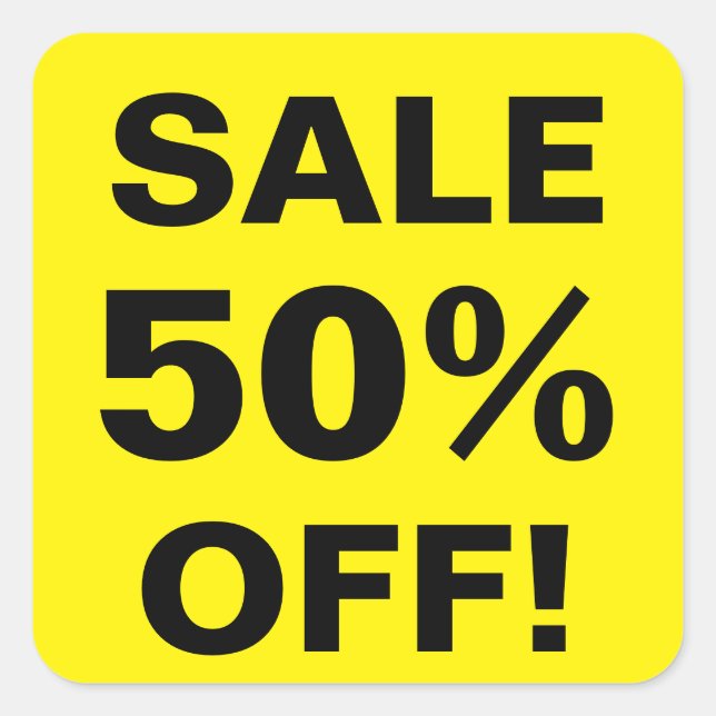 50 % Preisaufkleber für den Einzelhandel (Vorderseite)
