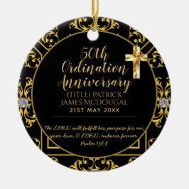 50. PRIEST Ordination Jubiläum Personalisiert Keramik Ornament