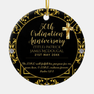 50. PRIEST Ordination Jubiläum Personalisiert Keramik Ornament