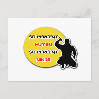50 Prozent Menschen 50 Prozent Ninja Postkarte