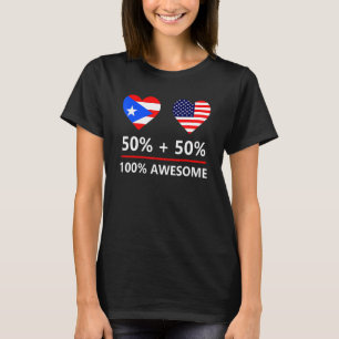 50 Puerto Rico 50 American 100 Phantastische Flagg T-Shirt
