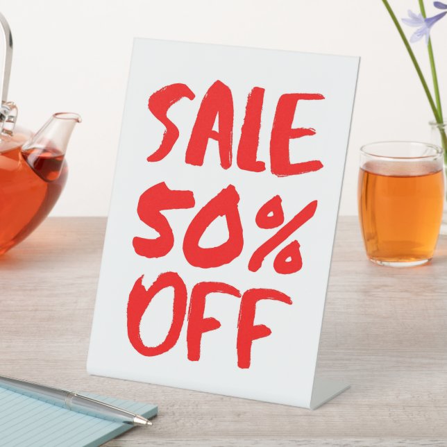 50% Rabatt auf das Handelsschild, Tabletop-Beschri Sockelschild (In Situ)