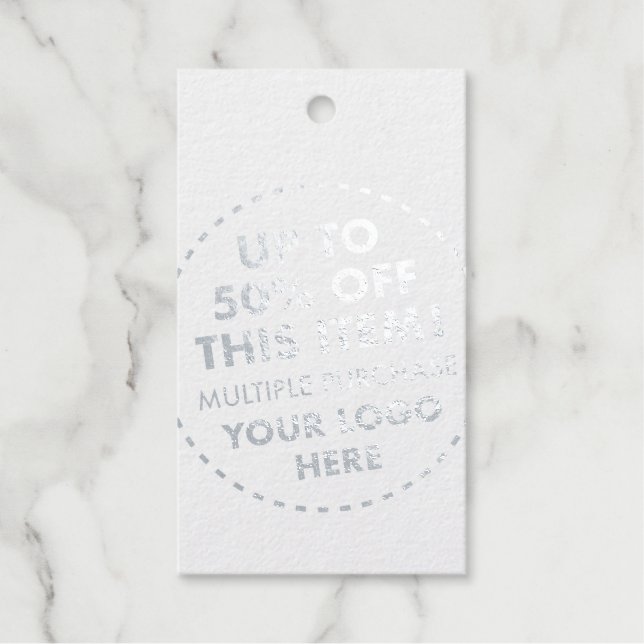 50% Rabatt auf den Sonderpreis für Blechfolien Geschenkanhänger (Vorderseite)