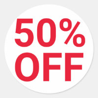 50 % Rabatt auf helle Red Sale Ticket Selbstfarbig