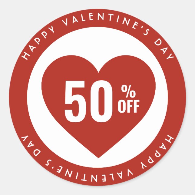 50 % Rabatt beim Verkauf Runder Aufkleber (Vorderseite)