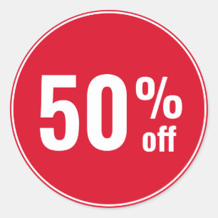 50 % Rabatt beim Verkauf Runder Aufkleber