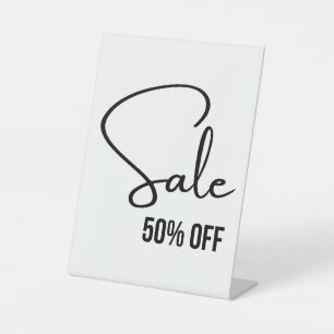 50% Rabatt, Handelsmarke, modern ausgefeilt Sockelschild
