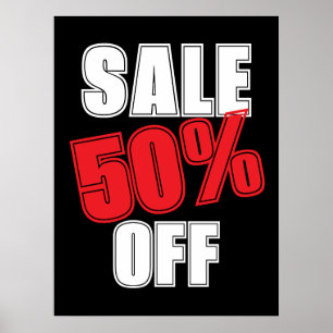 50% Rabatt Schild, Einzelhandelsgeschäft Schilder, Poster
