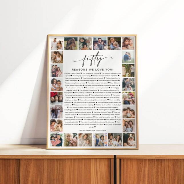 50 Reasons We Love You Photo Collage Keepsake Gift Poster (Von Creator hochgeladen)