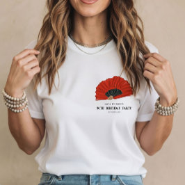 50. Red Flamenco Dancer Fan Geburtstagsparty T-Shirt