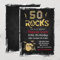 50 Rocks Rockstar Gitarre 50. Geburtstagseinladung
