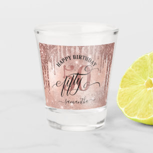 50. Rose Gold Happy Birthday  Schnapsglas