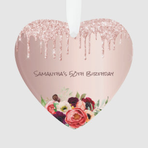 50. Rose Gold Tropfen Rosa Florale Ornament