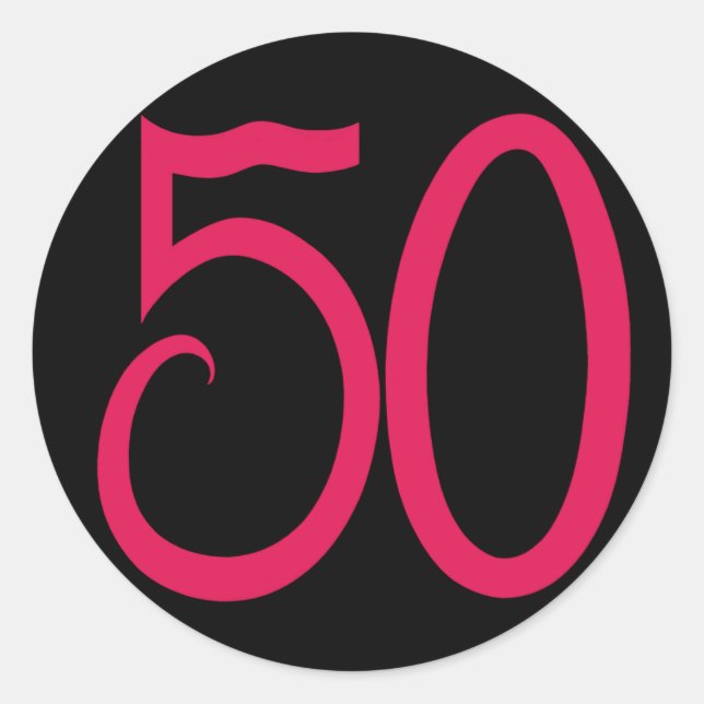 50 Schwarzer Aufkleber (Vorderseite)