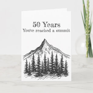 50. Schwarzer und Weißer Berggipfel-Geburtstag Karte