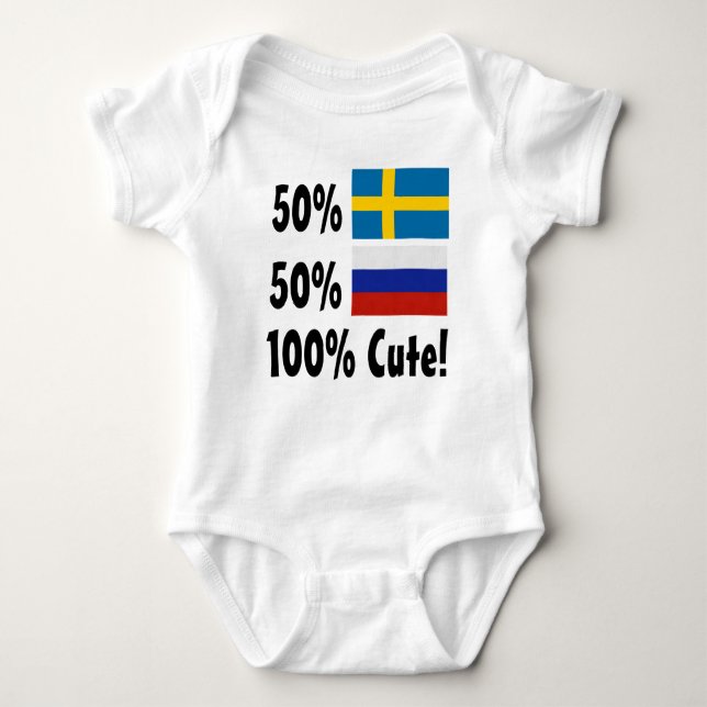 50 % Schweden 50 % Russland 100 % Niedlich Baby Strampler (Vorderseite)