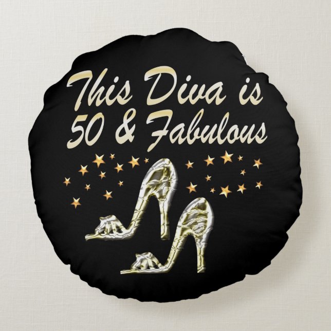 50. SILVER SPARKLE SHOE QUEEN RUNDES KISSEN (Rückseite)