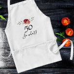 50 So, was Wasserfarbe Rose Funny 50. Geburtstag Schürze<br><div class="desc">50 So was Wasserfarbe Rose Funny 50. Geburtstag Erwachsene Schürze. Blumendesign mit Skript 50 so was. Das Design zeichnet sich durch ein positives und lustiges Zitat 50 so, was in einem weißen Skript und schöne Aquarellfarben Rose und Zweige. Die Schürze ist großartig für eine Frau, die ihren 50. Geburtstag feiert...</div>