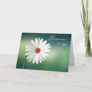 50. Spanische Anniversario Wedding White Daisies Karte