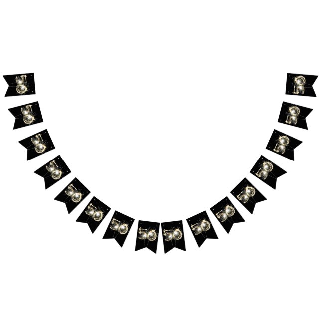 50. Sparkler auf schwarz Wimpelkette (Alle)