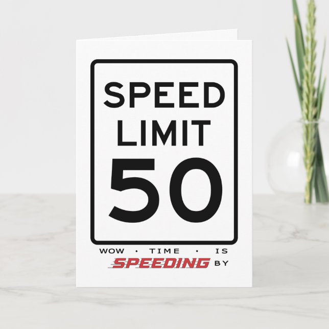 50. Speed Limit Geburtstagskarte Dankeskarte (Vorderseite)