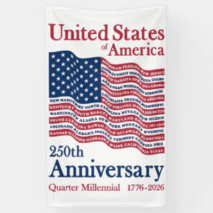 50 Staaten Amerikanische Flagge 250. Jahrestag – Banner