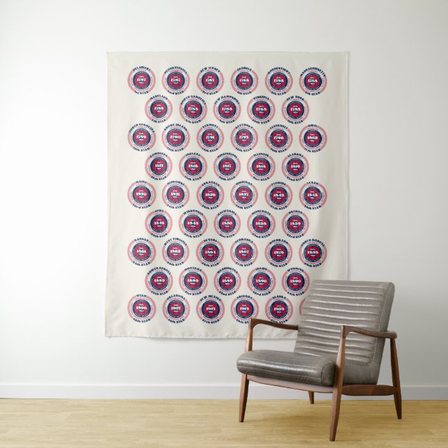 50 Staaten USA Patriotic Wandteppich (Beispiel)