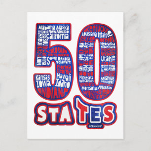 50 STAATEN USA POSTKARTE
