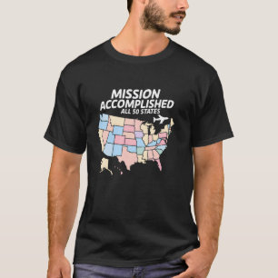 50 Staaten von Amerika Abenteuerkarte Roadtrip Rei T-Shirt