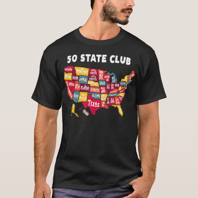 50 State Club Map Of America - Collectable For Men T-Shirt (Vorderseite)