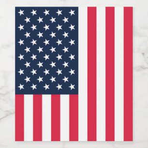 50-Sterne-Amerikanische Flagge: Old Glory Sterne u Weinetikett