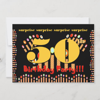 50. SURPRISE Gold Geburtstagsparty Einladung