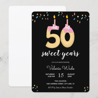 50 Sweet Yeets Cake Numbers Geburtstagsparty Einladung