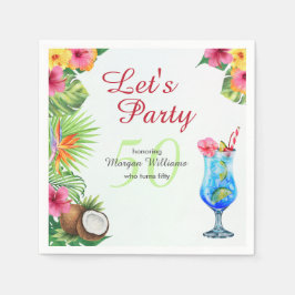 50. Tag Tropisches Sommerfest & Cocktail Party Serviette