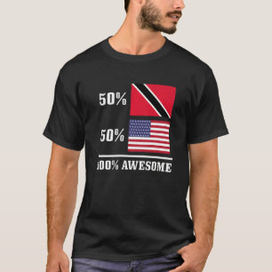 50 Trinidad und Tobago 50 USA Amerikanische Flagge T-Shirt