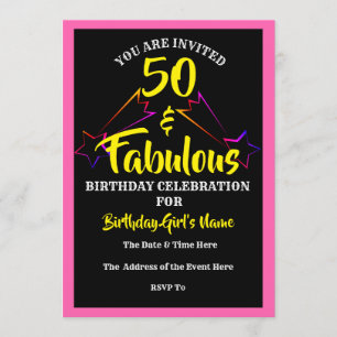 50 u. fabelhafte Geburtstags-Party Einladung -