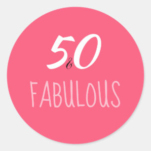 50 u. fabelhafter 50. Geburtstags-Aufkleber Runder Aufkleber