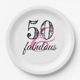 50 u. fabelhaftes Geburtstags-Party Pappteller