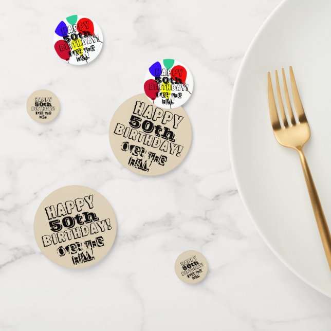 50. Über dem Hill Birthday Balloons Confetti Konfetti (Gruppe)