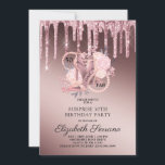 50. Überraschung Geburtstag Rose Gold Glitzer Trop Einladung<br><div class="desc">Eine elegante 50 und Fab 50. Überraschung Geburtstagsfeier in einer Rose vergoldeten ombre metallischen Schimmer mit Glitzer-Tropfen und Skriptnamen typografisch mit Rose Gold und Glitzer hoch geheilte Tanzschuhe, Blumenmuster und eine Perlenkette in das Design und Typ integriert. Ein einzigartiges stilvolles Willkommen für diesen Meilenstein Geburtstag. 50 und immer noch fab!...</div>