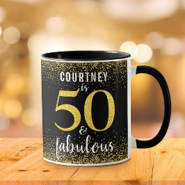 50 und der fabelhafte Name des Glitzer Tasse