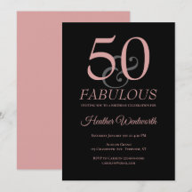 50 und Fabelhaft 50. Geburtstag Dusty Pink
