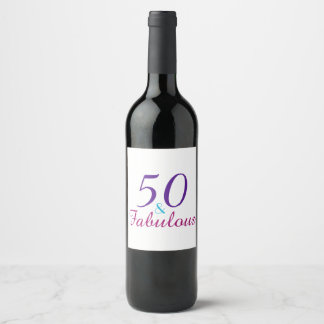 50 und fabelhaft 50. Geburtstag farbenfroh Weinetikett