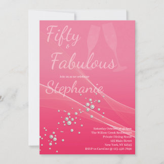 50 und Fabelhaft | 50. Geburtstagsfeier Pink Einladung