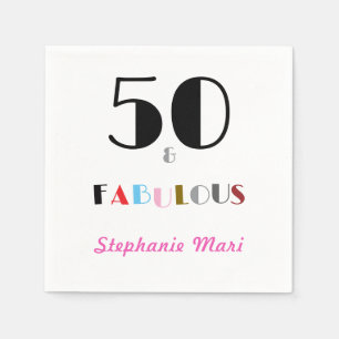 50 und Fabelhaft Art Deco 50. Geburtstagsfeier Serviette