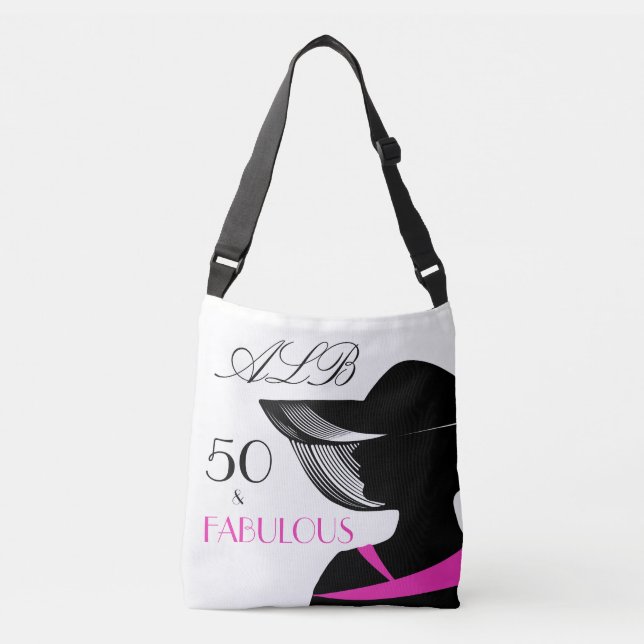 50 und Fabelhaft Art Deco Elegant 50. Geburtstag Tragetaschen Mit Langen Trägern (Vorderseite)