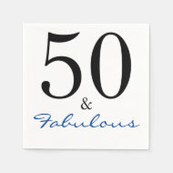 50 und fabelhaft Birthday Blue Serviette