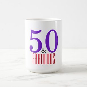 50 und fabelhaft   Eleganter Geburtstag Kaffeetasse